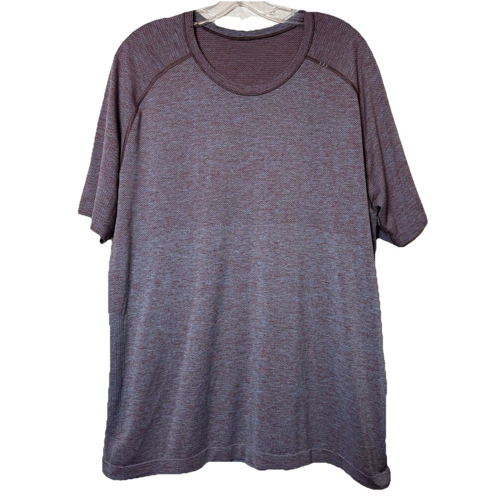 Lululemon Metal Vent Tech Short Sleeve Performance T Shirt Blue Speckled Mens XL